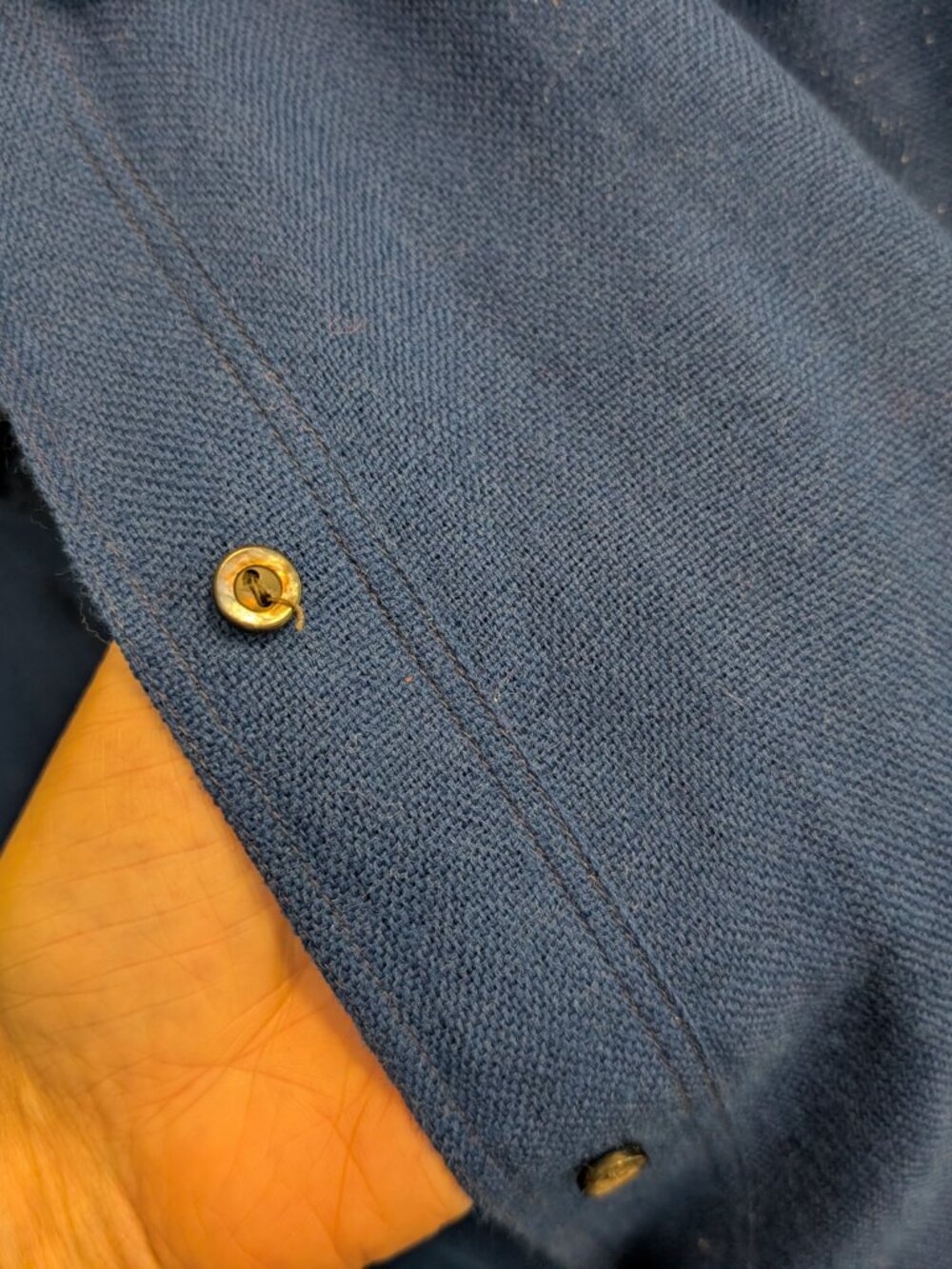 Vintage Donald Davies Irish blue wool shirtdress - Picture 11 of 12